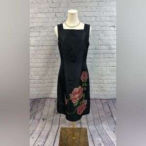 Talbots Black Floral Dress Size 6
